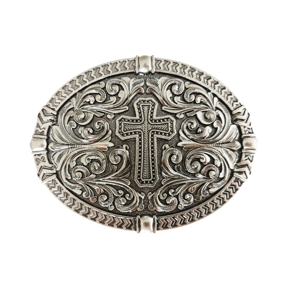 6455 Religious Cross Belt Buckles Rodeo Cowboy Cowgirl, Faith Engraved